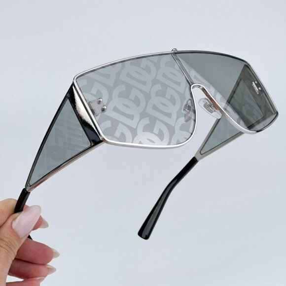 D&G DG2305 05/AL BRAND NEW Sunglasses Silver Grey Silver Mirrored DG Unisex - Picture 1 of 10